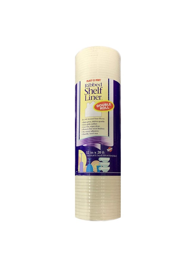 Warp's Plast-O-Mat Non-Adhesive Ribbed Shelf Liner Clear 12 Inch x 20ft PM120-C - Image 1